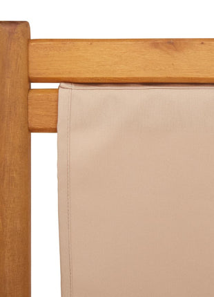 Strandstoel inklapbaar massief eucalyptushout en stof taupe