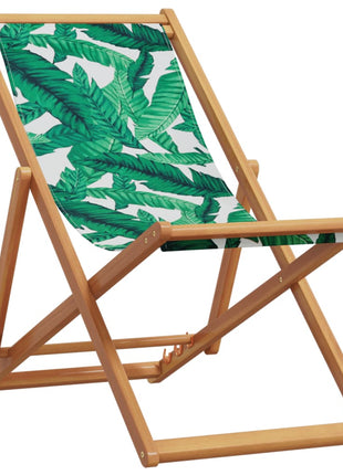 Strandstoel inklapbaar bladpatroon eucalyptushout en stof
