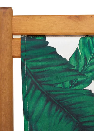 Strandstoel inklapbaar bladpatroon eucalyptushout en stof