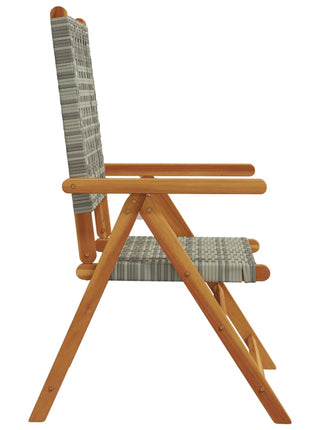 Tuinstoelen 2 st massief acaciahout en poly rattan grijs