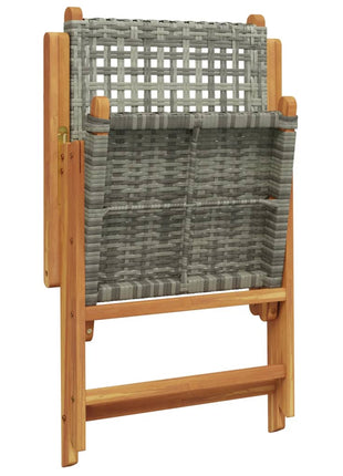 Tuinstoelen 2 st massief acaciahout en poly rattan grijs