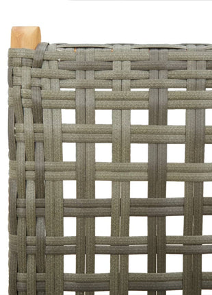 Tuinstoelen 2 st massief acaciahout en poly rattan grijs