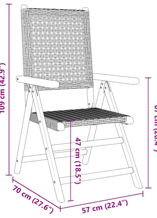 Tuinstoelen 2 st massief acaciahout en poly rattan grijs