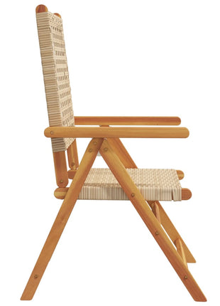 Tuinstoelen 2 st massief acaciahout en poly rattan beige