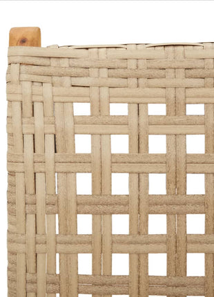 Tuinstoelen 2 st massief acaciahout en poly rattan beige