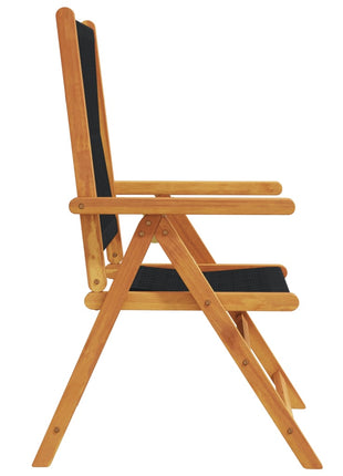 Tuinstoelen 2 st massief acaciahout en polypropeen zwart
