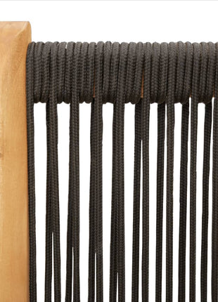 Tuinstoelen 2 st massief acaciahout en polypropeen zwart