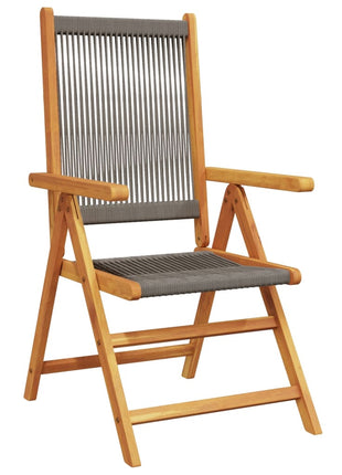 Tuinstoelen 2 st massief acaciahout en polypropeen grijs