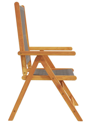 Tuinstoelen 2 st massief acaciahout en polypropeen grijs