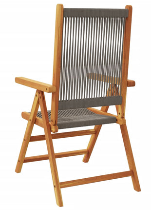Tuinstoelen 2 st massief acaciahout en polypropeen grijs
