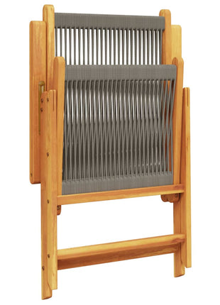 Tuinstoelen 2 st massief acaciahout en polypropeen grijs
