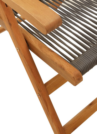 Tuinstoelen 2 st massief acaciahout en polypropeen grijs