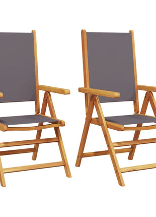 Tuinstoelen 2 st inklapbaar acaciahout en stof antracietkleurig