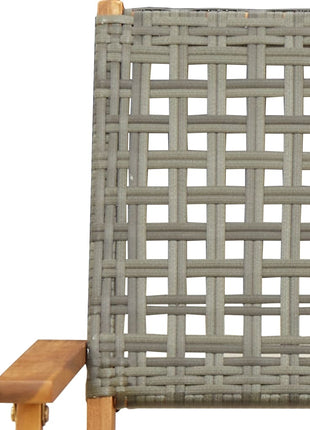 Tuinstoelen 2 st massief acaciahout en poly rattan grijs