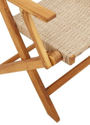 Tuinstoelen 2 st massief acaciahout en poly rattan beige