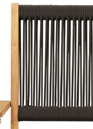 Tuinstoelen 2 st massief acaciahout en polypropeen zwart