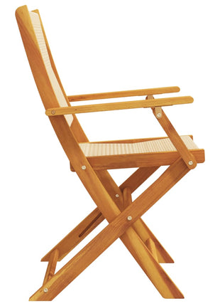 Tuinstoelen 2 st massief acaciahout en polypropeen beige