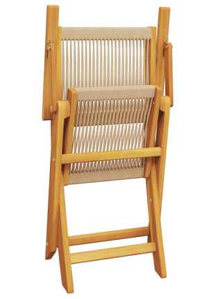 Tuinstoelen 2 st massief acaciahout en polypropeen beige