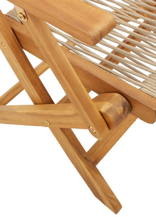 Tuinstoelen 2 st massief acaciahout en polypropeen beige