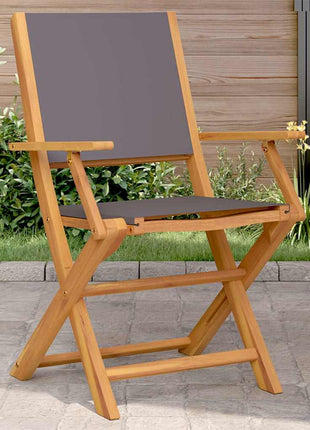 Tuinstoelen 2 st inklapbaar acaciahout en stof antracietkleurig