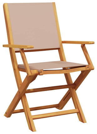 Tuinstoelen 2 st massief acaciahout en stof taupe