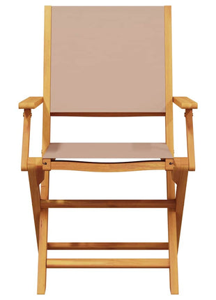 Tuinstoelen 2 st massief acaciahout en stof taupe