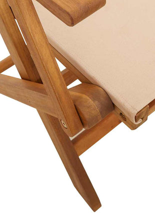 Tuinstoelen 2 st massief acaciahout en stof beige