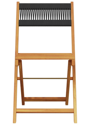 Bistrostoelen 2 st massief acaciahout en touw zwart