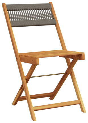 Bistrostoelen 2 st massief acaciahout en touw grijs