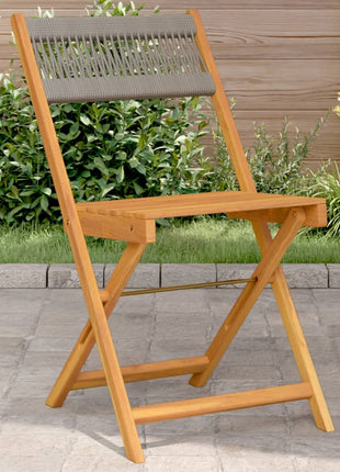 Bistrostoelen 2 st massief acaciahout en touw grijs