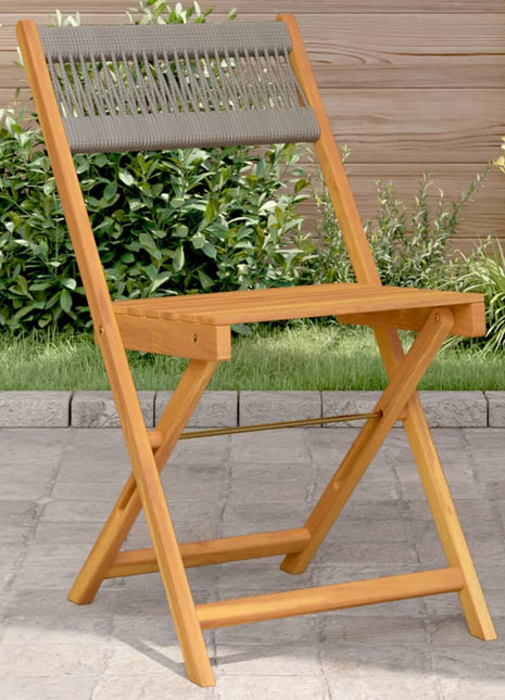 Bistrostoelen 2 st massief acaciahout en touw grijs