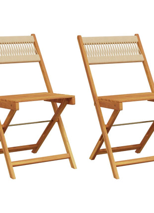 Bistrostoelen 2 st massief acaciahout en touw beige