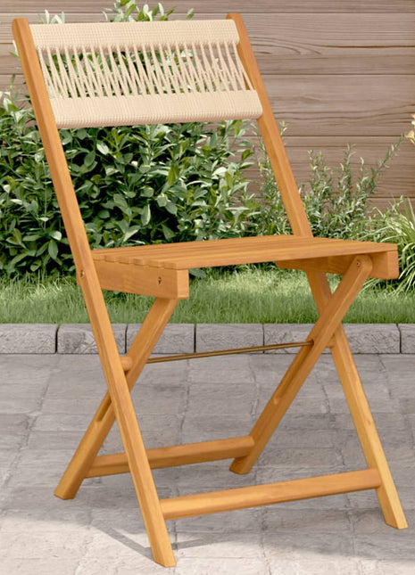 Bistrostoelen 2 st massief acaciahout en touw beige