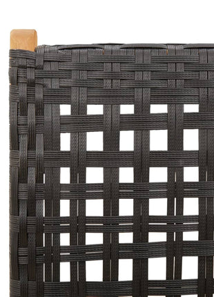 Tuinstoelen 2 st massief acaciahout en poly rattan zwart