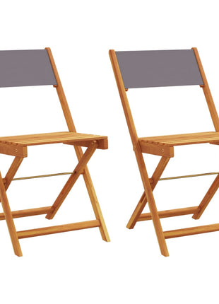 Bistrostoelen 2 st massief acaciahout en stof antracietkleurig
