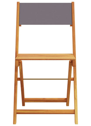 Bistrostoelen 2 st massief acaciahout en stof antracietkleurig