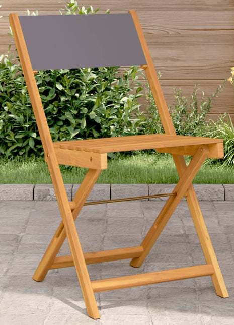 Bistrostoelen 2 st massief acaciahout en stof antracietkleurig