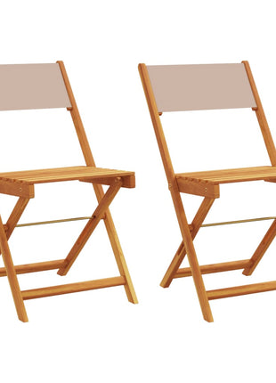 Bistrostoelen 2 st massief acaciahout en stof taupe