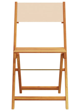 Bistrostoelen 2 st massief acaciahout en stof beige