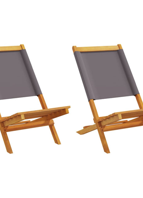 Tuinstoelen 2 st inklapbaar acaciahout en stof antracietkleurig