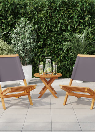 Tuinstoelen 2 st inklapbaar acaciahout en stof antracietkleurig