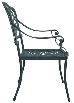 Tuinstoelen 2 st gietaluminium groen