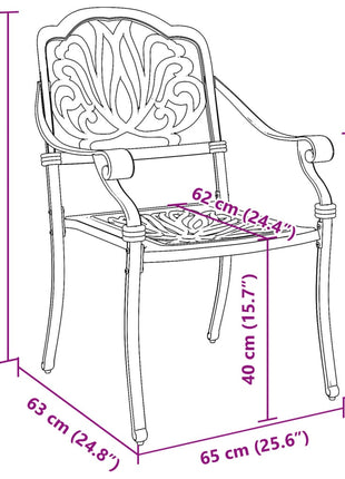 Tuinstoelen 2 st gietaluminium groen