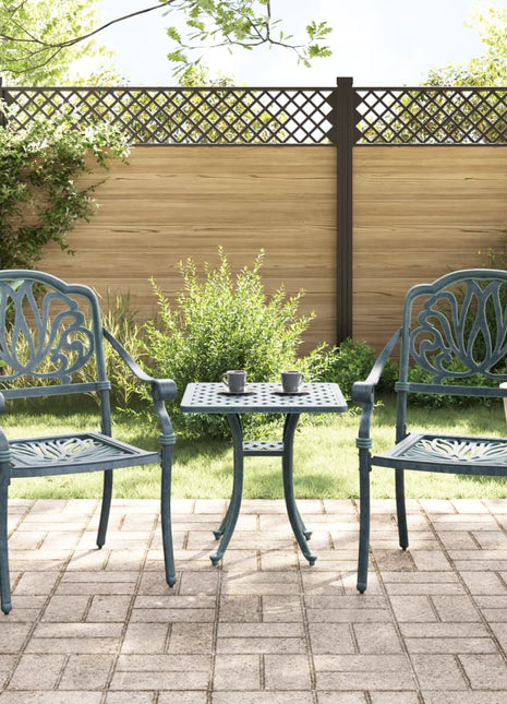 Tuinstoelen 2 st gietaluminium groen