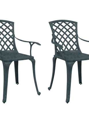 Tuinstoelen 2 st gietaluminium groen