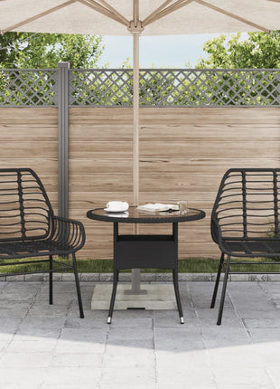 Tuinstoelen 2 st poly rattan zwart