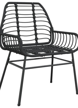Tuinstoelen 2 st poly rattan zwart