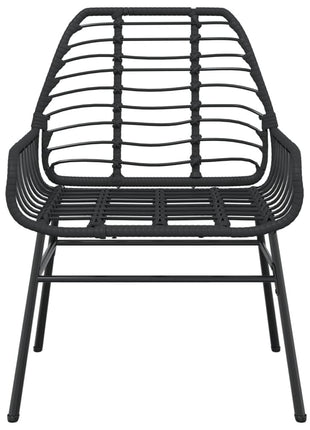 Tuinstoelen 2 st poly rattan zwart