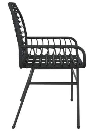 Tuinstoelen 2 st poly rattan zwart