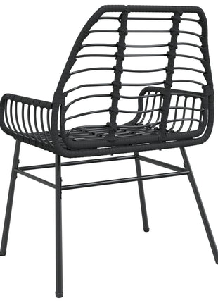 Tuinstoelen 2 st poly rattan zwart